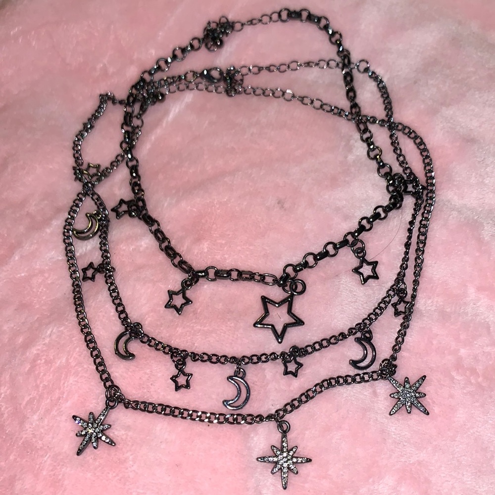 Three star and moon chokers from hot topic
